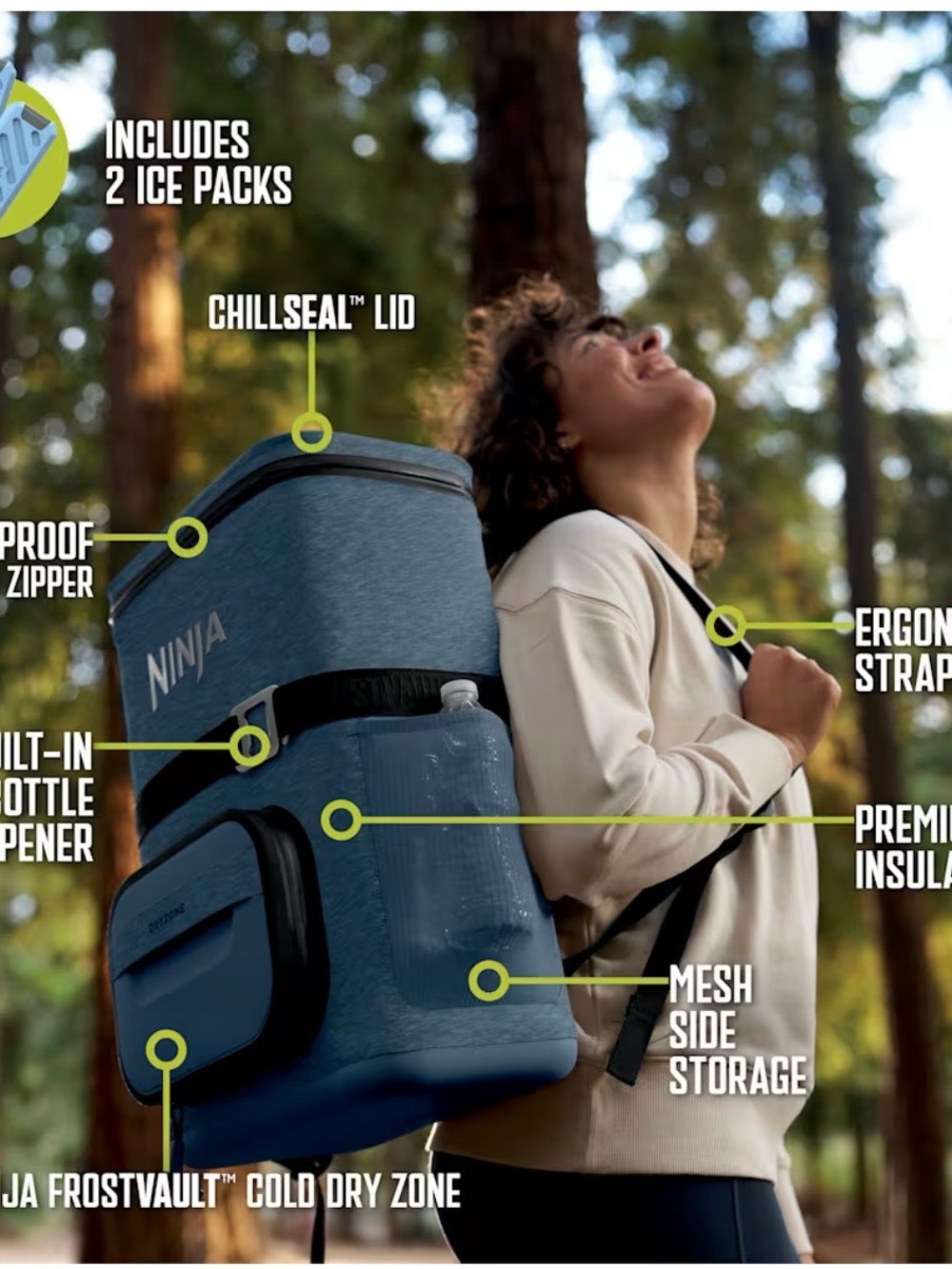 Ninja FrostVault™ 24 Can Backpack Cooler - Picture 9 of 11